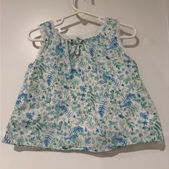 Janie and Jack Other - Janie and Jack Blue & Green Floral Tank Top